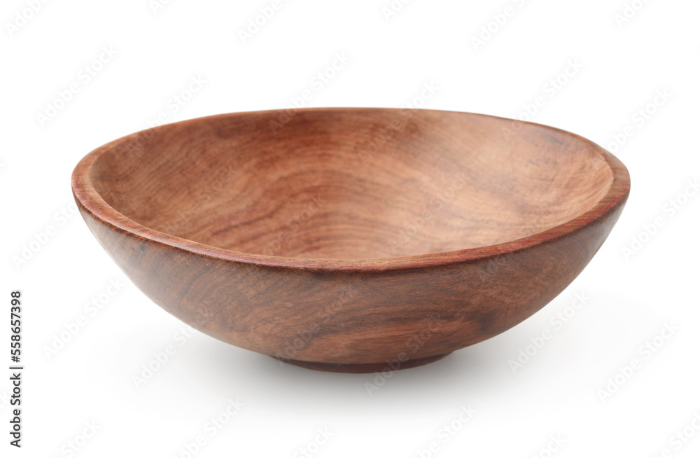 Front view of empty wooden bowl Front view of empty wooden bowl