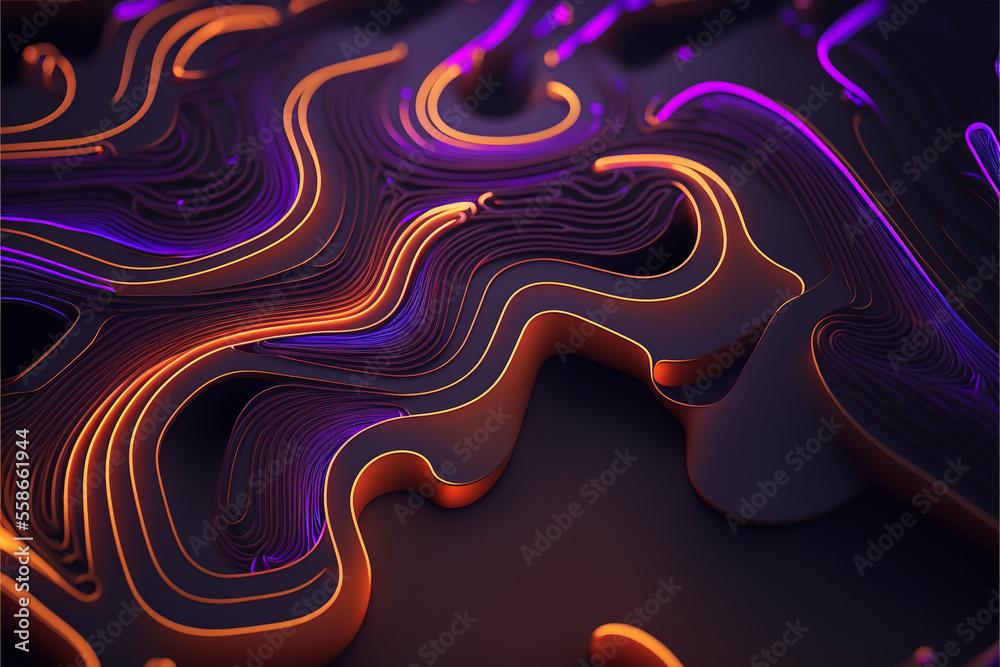 ネオンが輝く抽象的な背景 Generative AI ネオンが輝く抽象的な背景 Generative AI