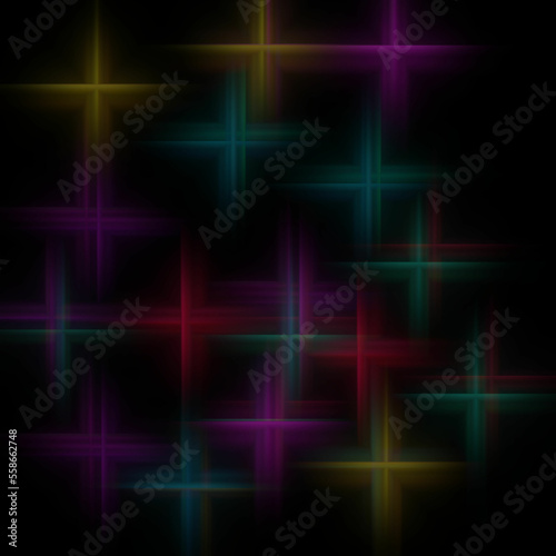Colorful sparkling lights, glowing lines, space, abstract background
