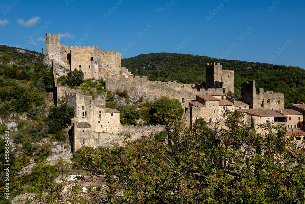 View of the medieval village of Saint Montan in Ardèche, France