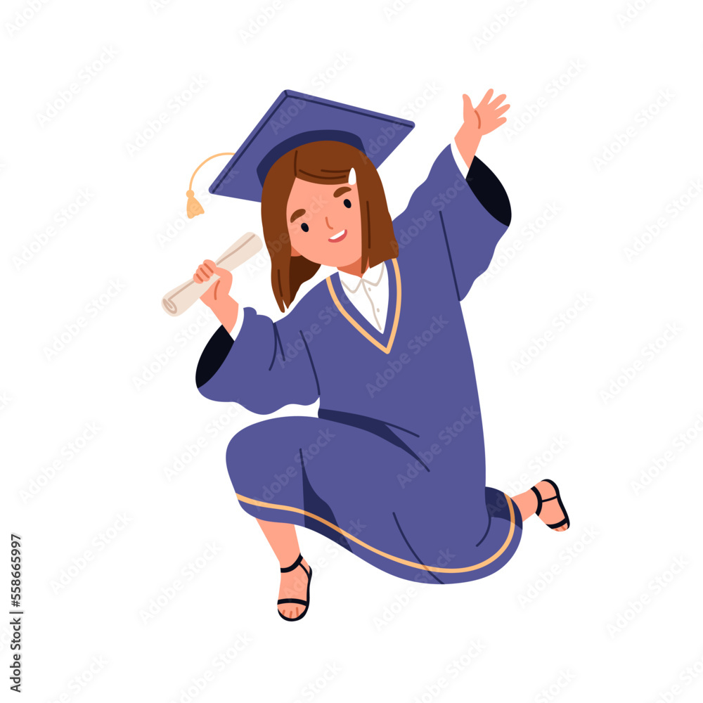A Portrait Of A Young Girl Girl In A Graduation Gown. Stock Photo, Picture  and Royalty Free Image. Image 9308335.