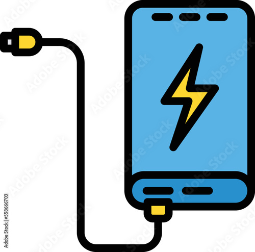 Battery Power Bank Vector Icon

