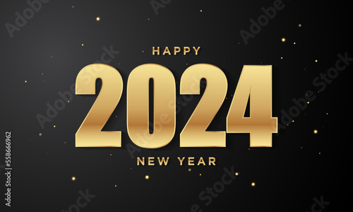 2024 Happy New Year Background Design. Vector Illustration.