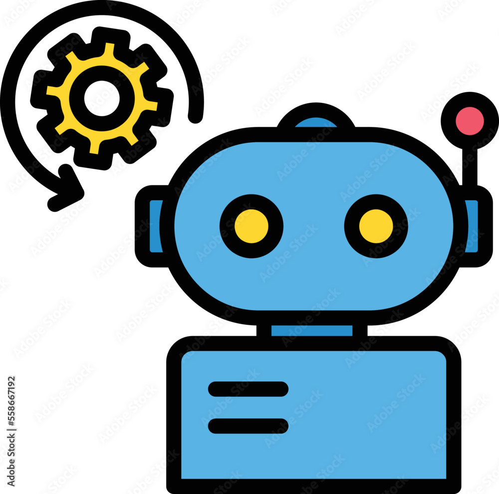 Robot Setting  Vector Icon
