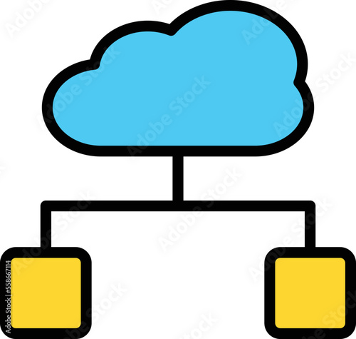 Cloud Database Vector Icon
