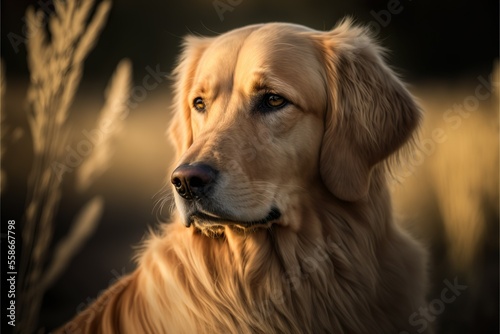 Wallpaper Mural A portrait of a beautiful golden retriever with a mysterious look in his eyes. Looks like a lion, majestic! Torontodigital.ca