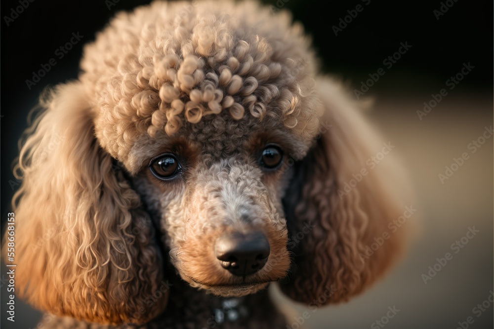 A portrait of a cute brown poodle puppy with a tender look in his eyes. Adorable! A portrait of a cute brown poodle puppy with a tender look in his eyes. Adorable!