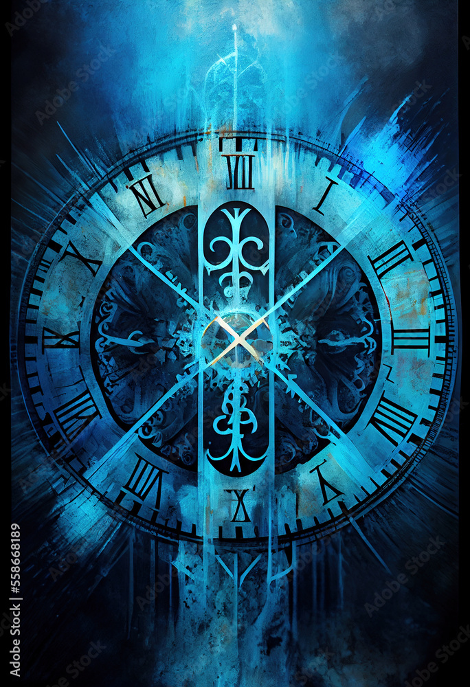 blue clock face