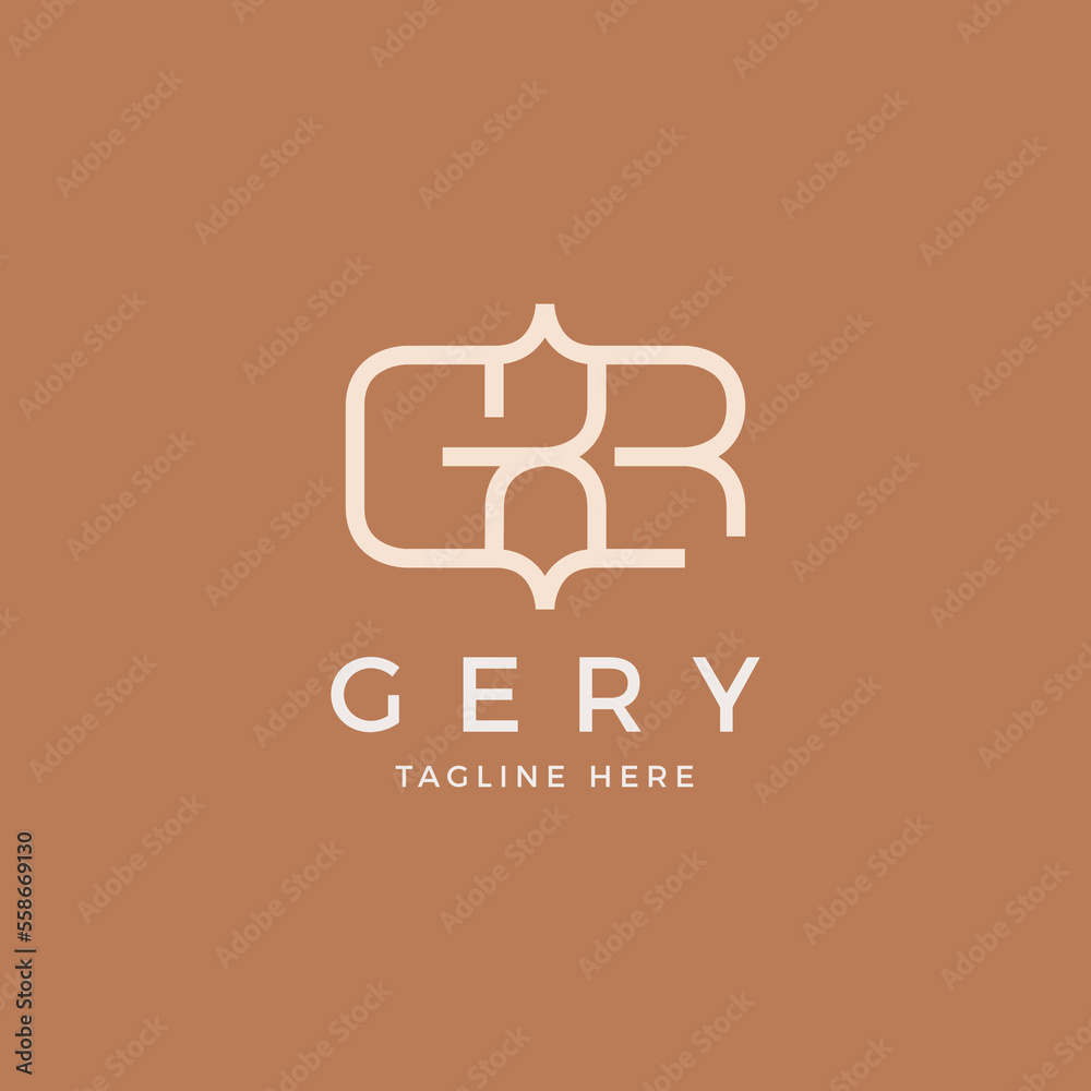 Line Letter GR Minimalist Logo Vector. Initial RG Abstract Line Monogram Logo Identity for Branding Line Letter GR Minimalist Logo Vector. Initial RG Abstract Line Monogram Logo Identity for Branding