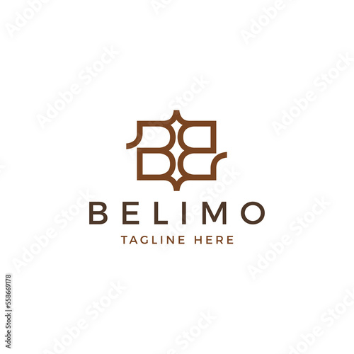 Letter BB Simple Line Logo Vector. Initial B Abstract Square Line Monogram Logo Identity for Branding