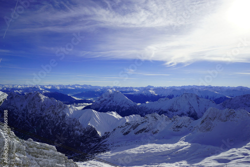 Beautiful natural view of the Zugspitze peak