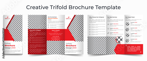 Business trifold leaflet brochure template design, Professional business Tri-fold flyer template, Abstract trifold brochure template, Creative business square trifold brochure template design
