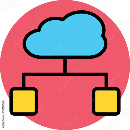 Cloud Database Vector Icon
