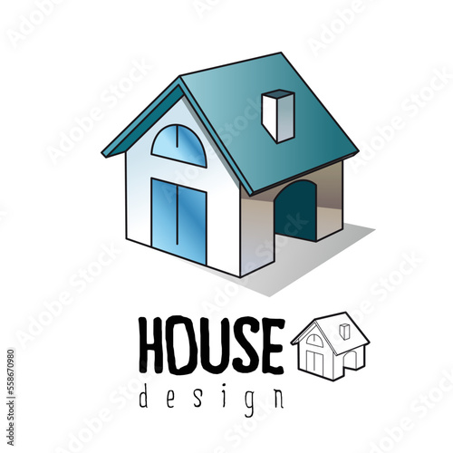 Isometric 3d private house real estate decorative icons. Architecture agency, property and home. Isolated cartoon illustration of building symbol for web