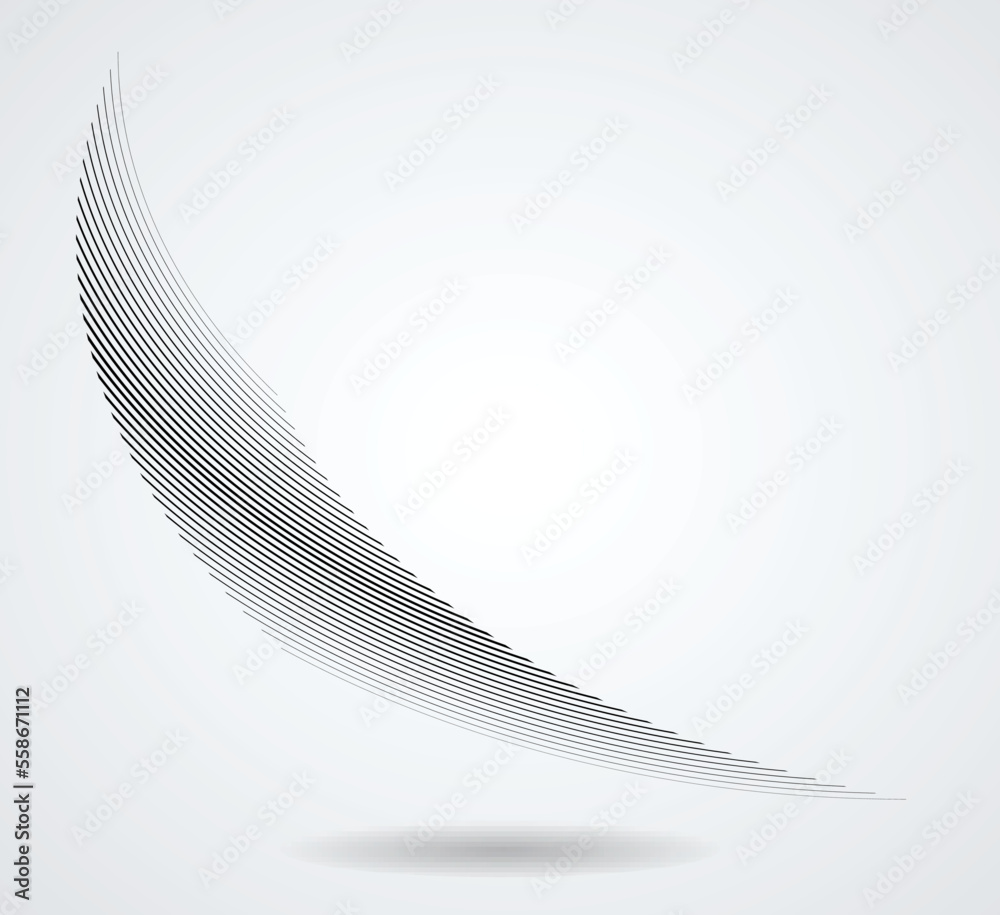 Fototapeta premium Lines in Circle Form . Spiral Vector Illustration .Technology round Logo . Design element . Abstract Geometric shape .