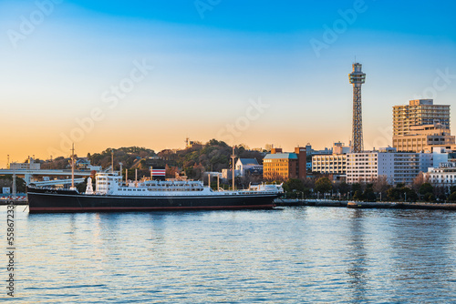 Obraz na płótnie 横浜ベイエリア 朝景 w salonie