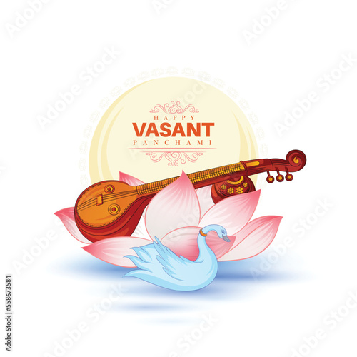 vector illustration sketch of Goddess of Wisdom Saraswati for happy Vasant Panchami.