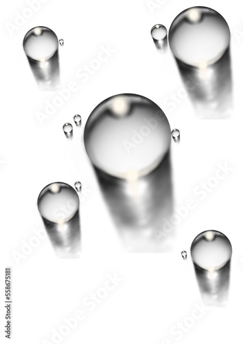 Water drops, a beautiful hand drawn illustration of water drops on paper, hand drawn. PNG