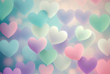 pastel colored hearts as Valentine's Day background