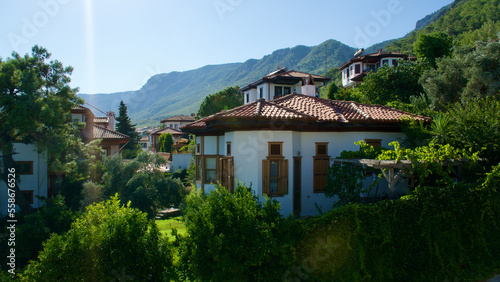A view from Ortaca, Dalyan district center. Green nature and touristic Dalyan district.