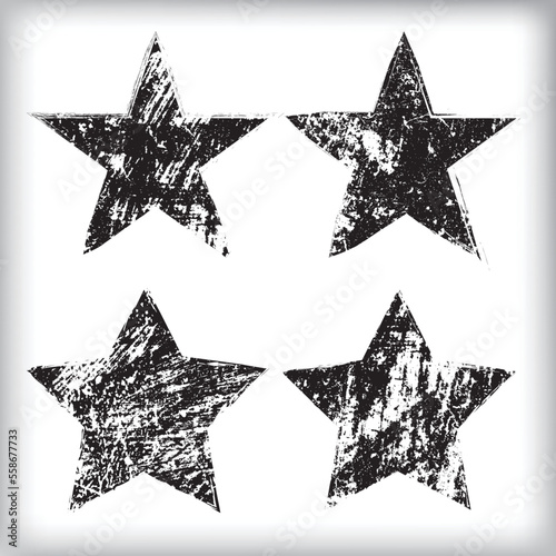 Grunge stars collection. vector illustration