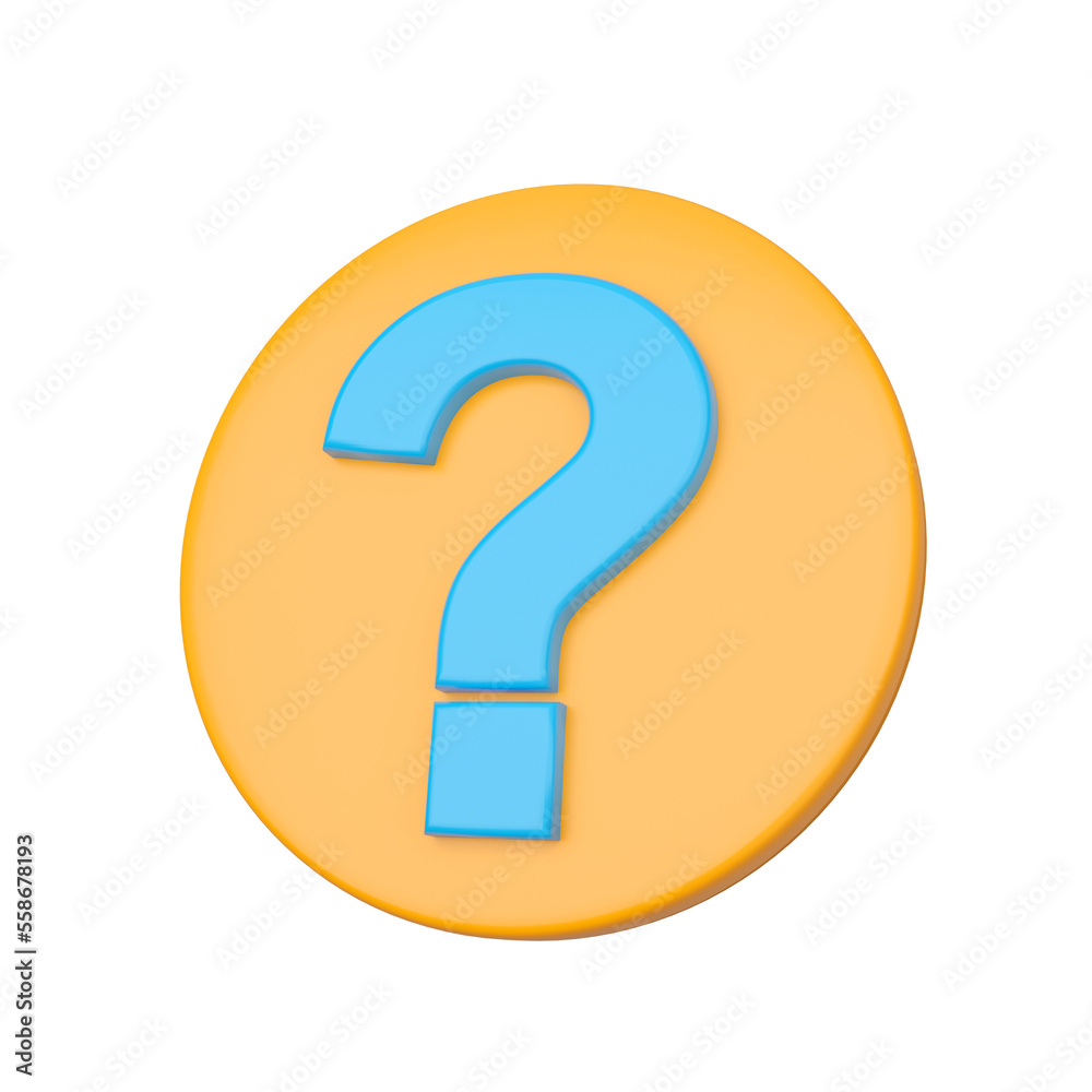 Question Button. Web Interface 3D rendering. Question Button. Web Interface 3D rendering.