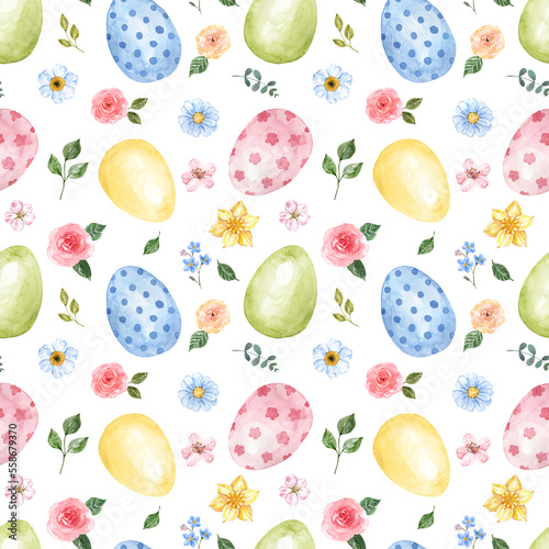 Wall Mural Easter egg seamless pattern on white background