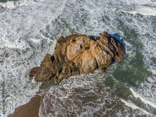 Photography San Francisco Coastal Rock Formation from Above During the Day