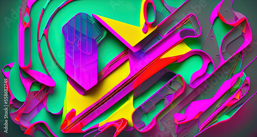 modern abstract background in bright neon color