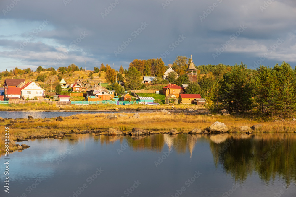 ancient village of Kovda in the Murmansk region in the north beyond the Arctic Circle