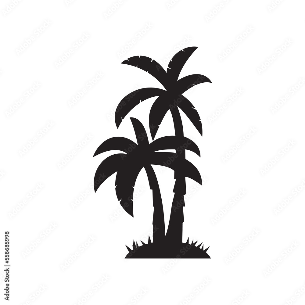 Coconut palm tree icon