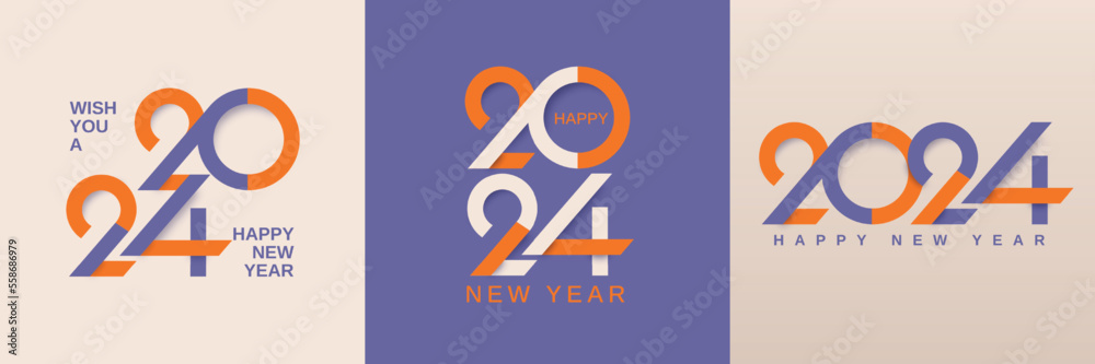Creative concept of 2024 new year square banner template for calendar, cover, poster, banner and template media post Creative concept of 2024 new year square banner template for calendar, cover, poster, banner and template media post