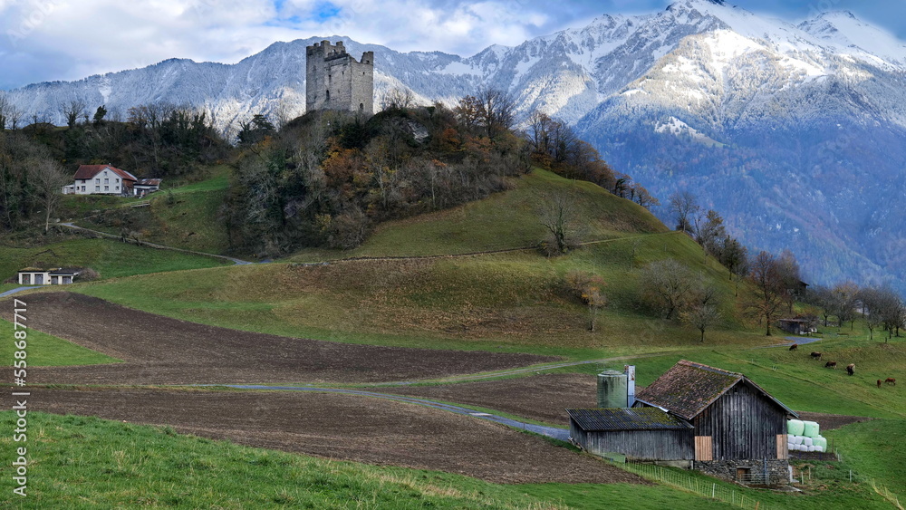 Castle ruin Wartau Switzerland