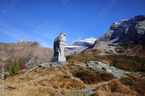 The Simplon Pass is a high mountain pass between the Pennine Alps and the Lepontine Alps in Switzerland. photo