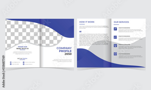 Corporate business bi fold brochure design template
