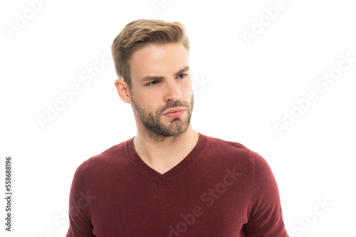 portrait of guy with stubble on background. photo of guy with stubble hair. guy with stubble