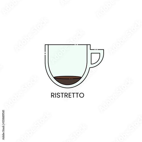 Delicious ristretto icon isolated. Outlined drink vector illustration design
