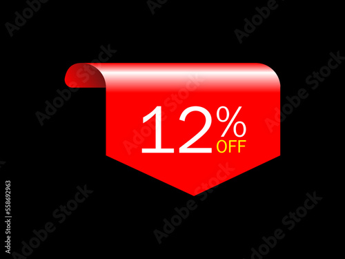 12 offer tag discount vector icon stamp , Vector illustration.