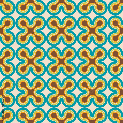 50s Mid Century Modern Seamless colorful Pattern. Retro vintage abstract geometric background