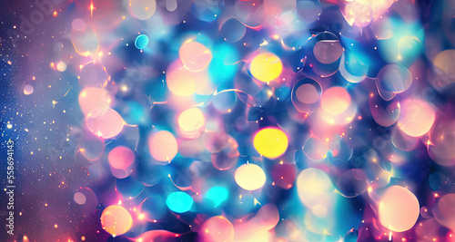 bright bokeh background sparkles on dark background