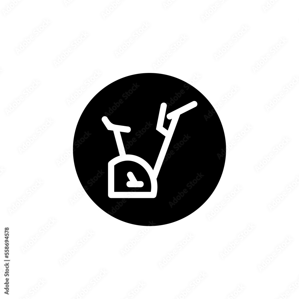 Exercise bike in a circle icon Exercise bike in a circle icon