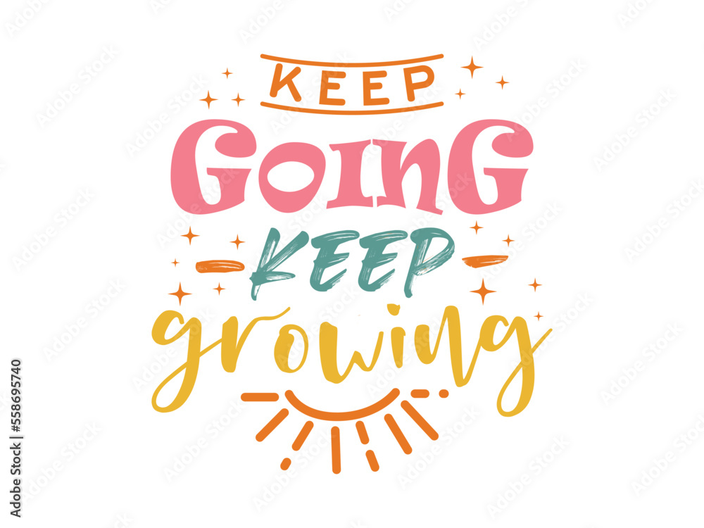 keep-going-keep-growing-typography-motivation-text-vector-design-stock