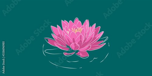 pink lotus floral vector for backgrounds, covers of graphic works