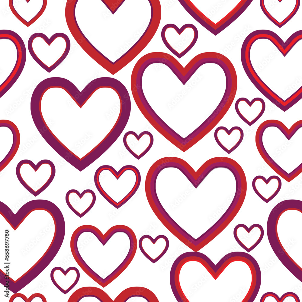 Seamless pattern with hearts vector