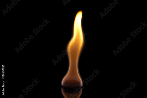 Hexamine fuel tablet burn on a black background photo