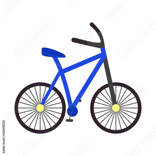 Isolated cartoon bicycle on white background. Flat vector vehicle icon