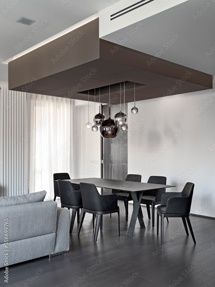 custom made wallpaper toronto digitalModern dining room with table, the chairs are made of leather