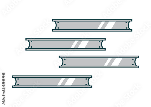 Steel beams metal industrial vector