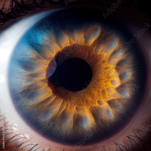 Beautiful macro image of human eye. Generative Ai