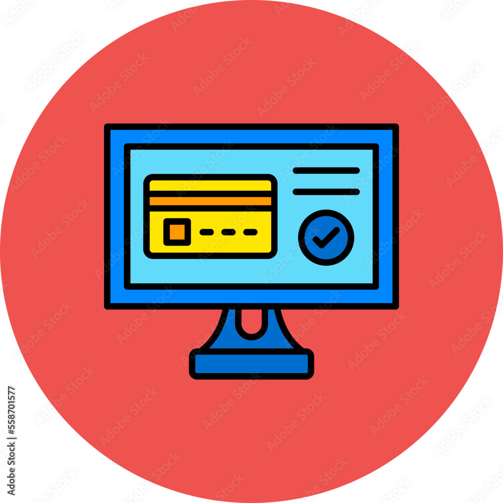 Card Payment Multicolor Circle Filled Line Icon Card Payment Multicolor Circle Filled Line Icon